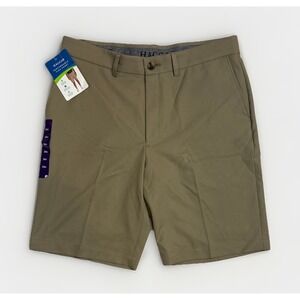 Haggar Performance Flex Short Tan Moisture Wicking Comfort Stretch Mens Size 34